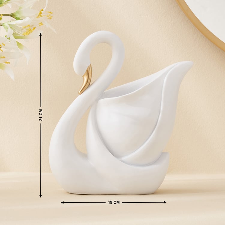 Corsica Brighton Polyresin Swan Vase