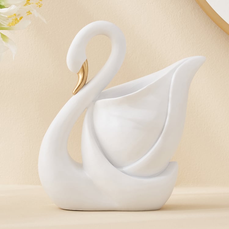 Corsica Brighton Polyresin Swan Vase