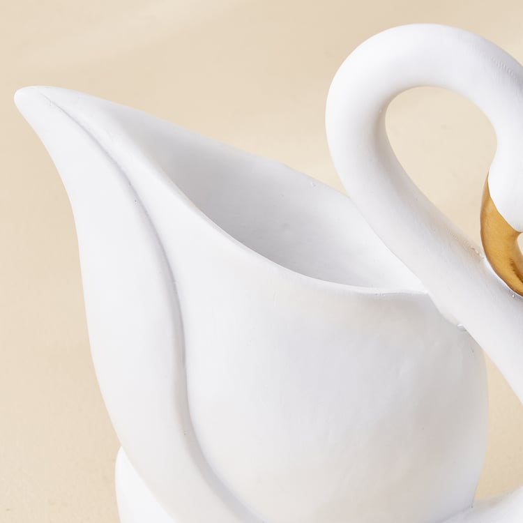 Corsica Brighton Polyresin Swan Vase