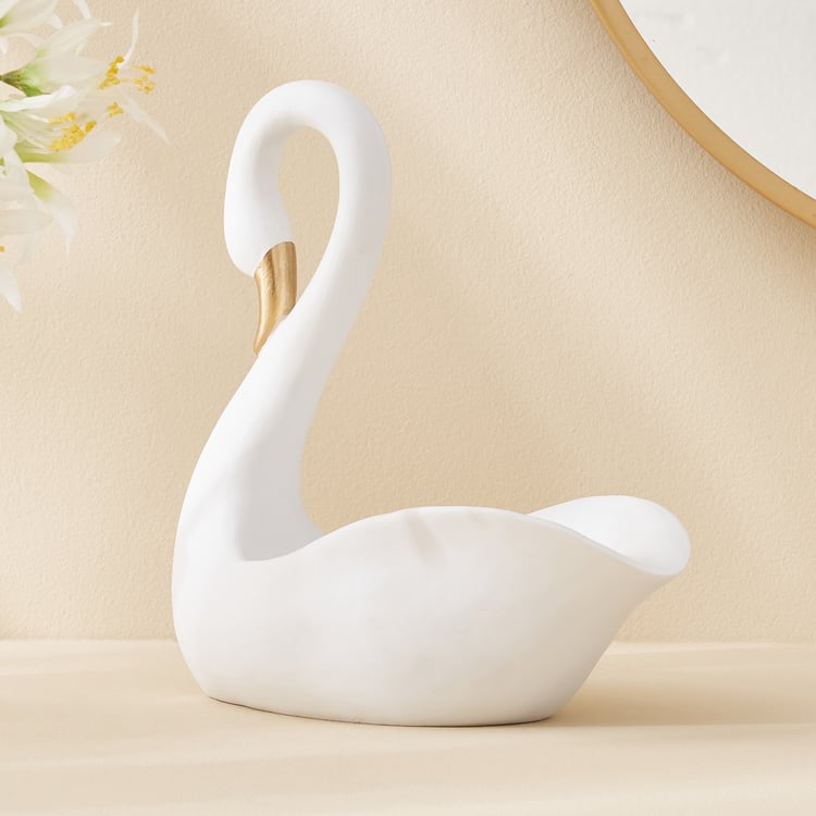 Corsica Brighton Polyresin Swan Potpourri Bowl