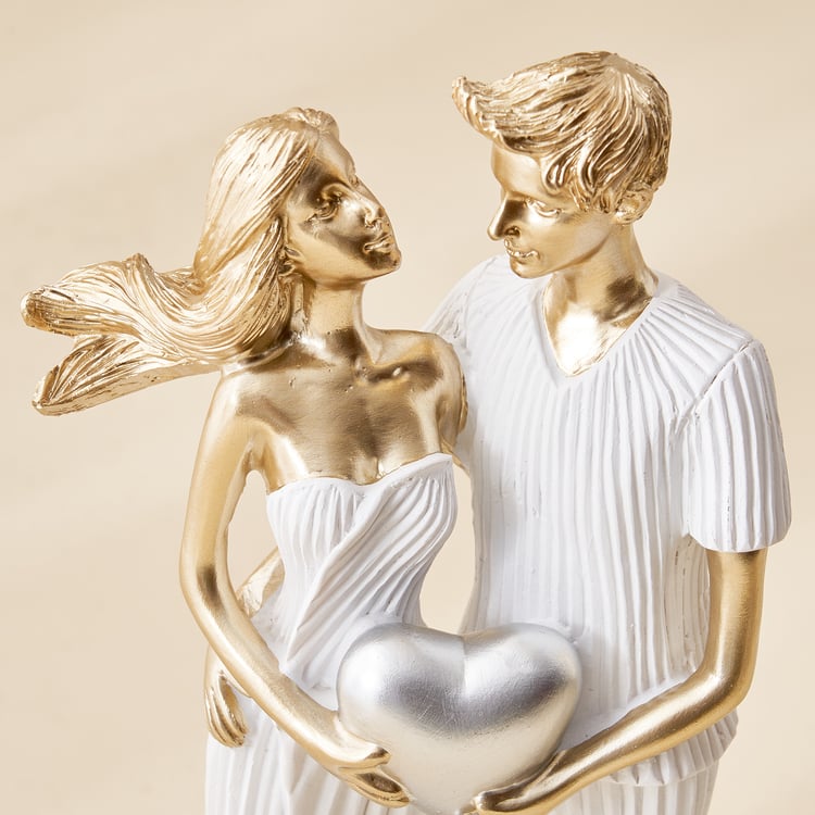 Corsica Polyresin Couple with Heart Figurine