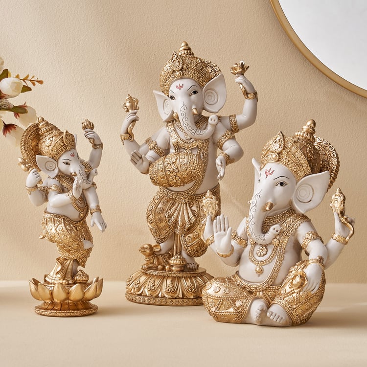 Corsica Polyresin Sitting Ganesha Figurine