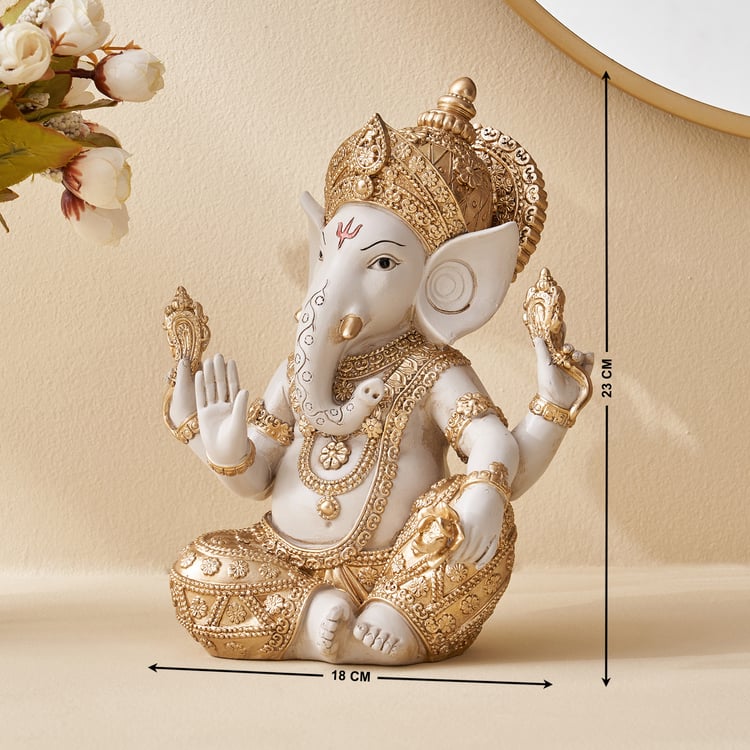 Corsica Polyresin Sitting Ganesha Figurine