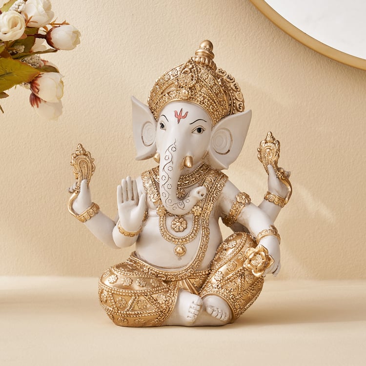 Corsica Polyresin Sitting Ganesha Figurine