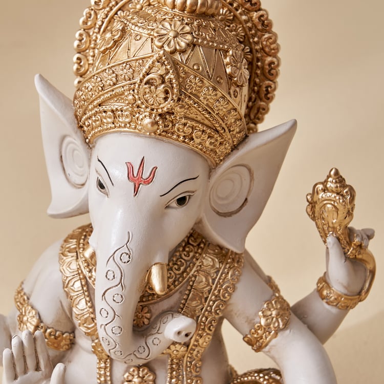 Corsica Polyresin Sitting Ganesha Figurine