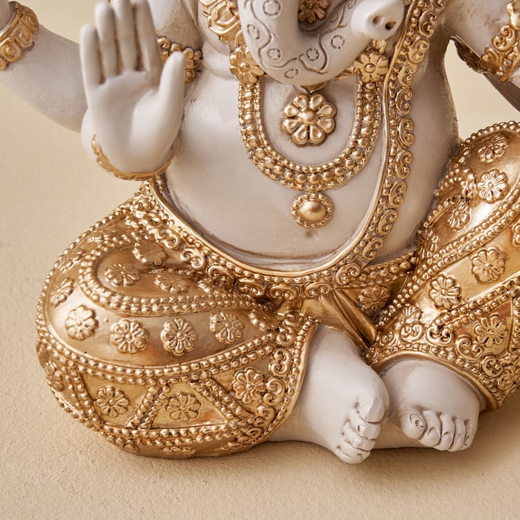 Corsica Polyresin Sitting Ganesha Figurine