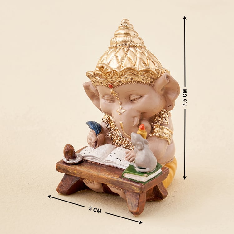 Corsica Polyresin Writing Ganesha Figurine