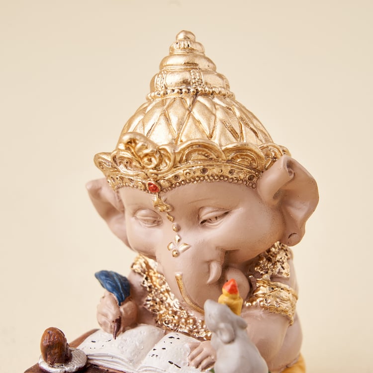 Corsica Polyresin Writing Ganesha Figurine