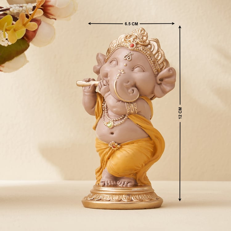 Corsica Polyresin Ganesha with Flute Figurine