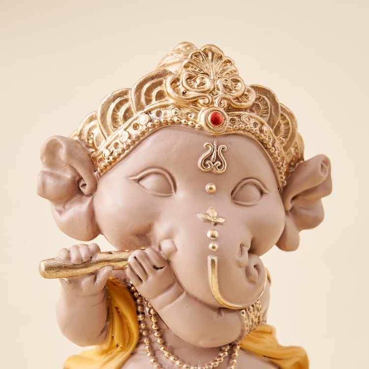 Corsica Polyresin Ganesha with Flute Figurine