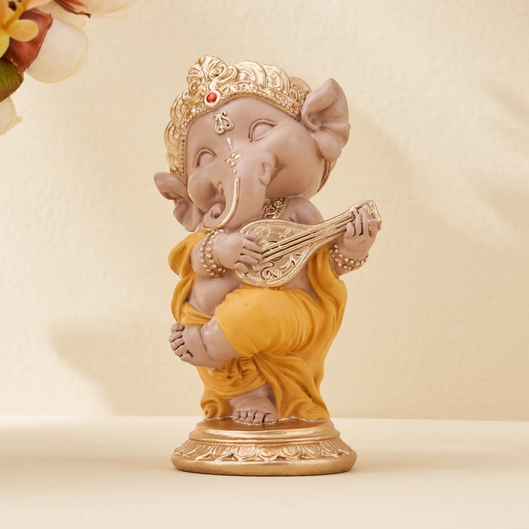 Corsica Polyresin Ganesha with Sitar Figurine