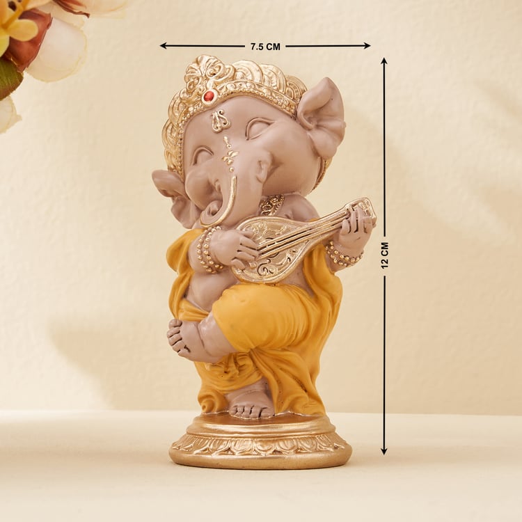 Corsica Polyresin Ganesha with Sitar Figurine