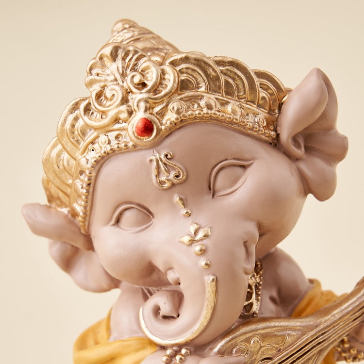 Corsica Polyresin Ganesha with Sitar Figurine