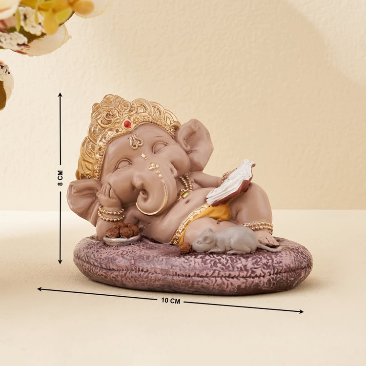 Corsica Polyresin Reading Ganesha Figurine