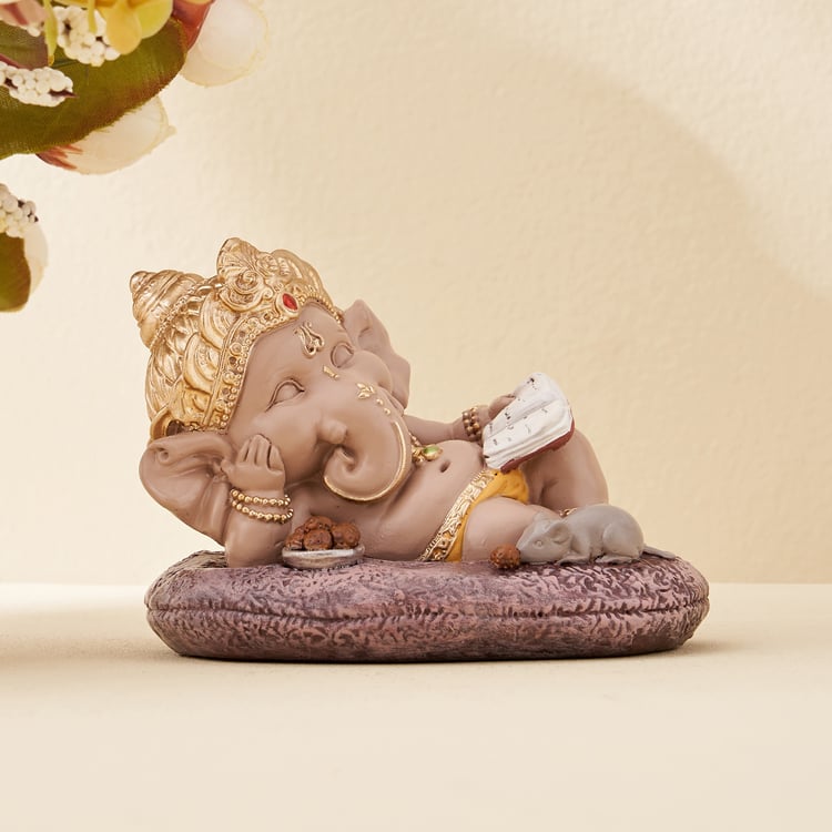 Corsica Polyresin Reading Ganesha Figurine