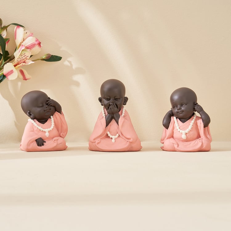 Corsica Set of 3 Polyresin Mini Monk Figurines