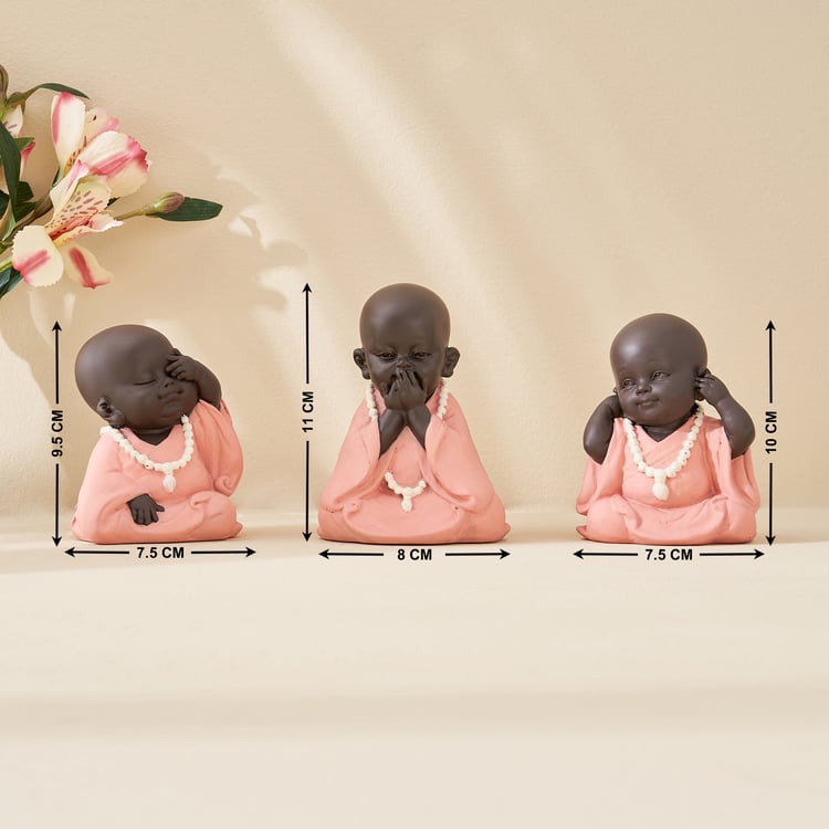 Corsica Set of 3 Polyresin Mini Monk Figurines