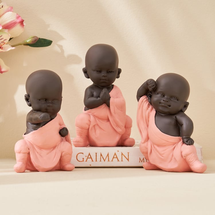 Corsica Set of 3 Polyresin Kung Fu Mini Monks