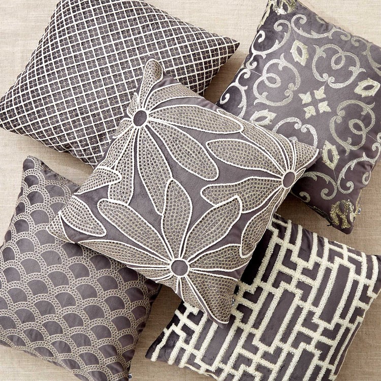 Endura Floral Embroidered Cushion Cover - 40x40cm