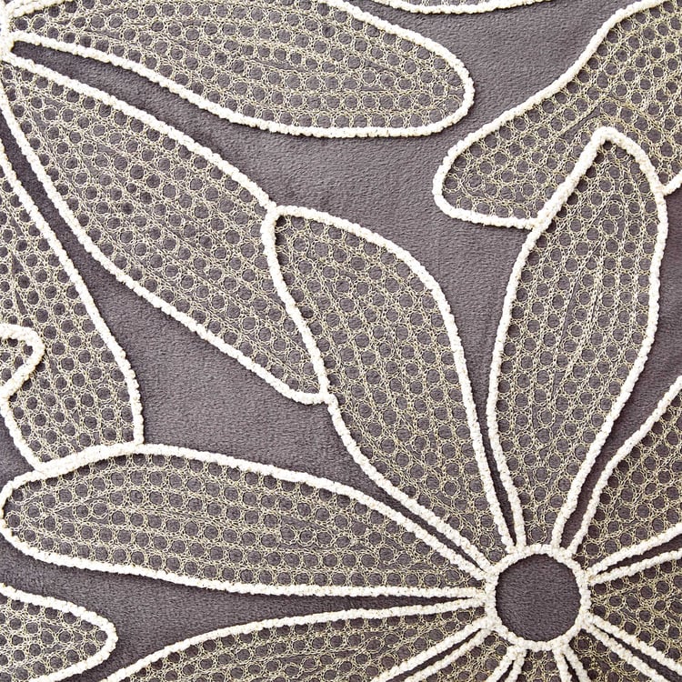 Endura Floral Embroidered Cushion Cover - 40x40cm