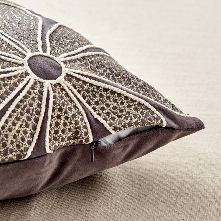 Endura Floral Embroidered Cushion Cover - 40x40cm