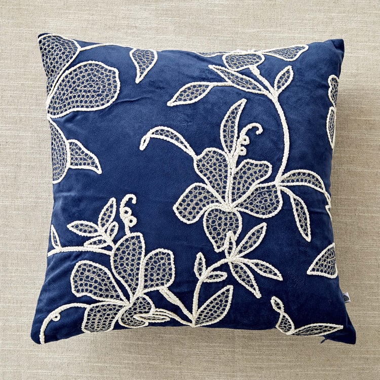 Endura Floral Embroidered Cushion Cover - 40x40cm