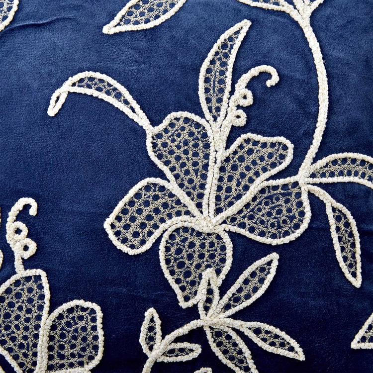 Endura Floral Embroidered Cushion Cover - 40x40cm