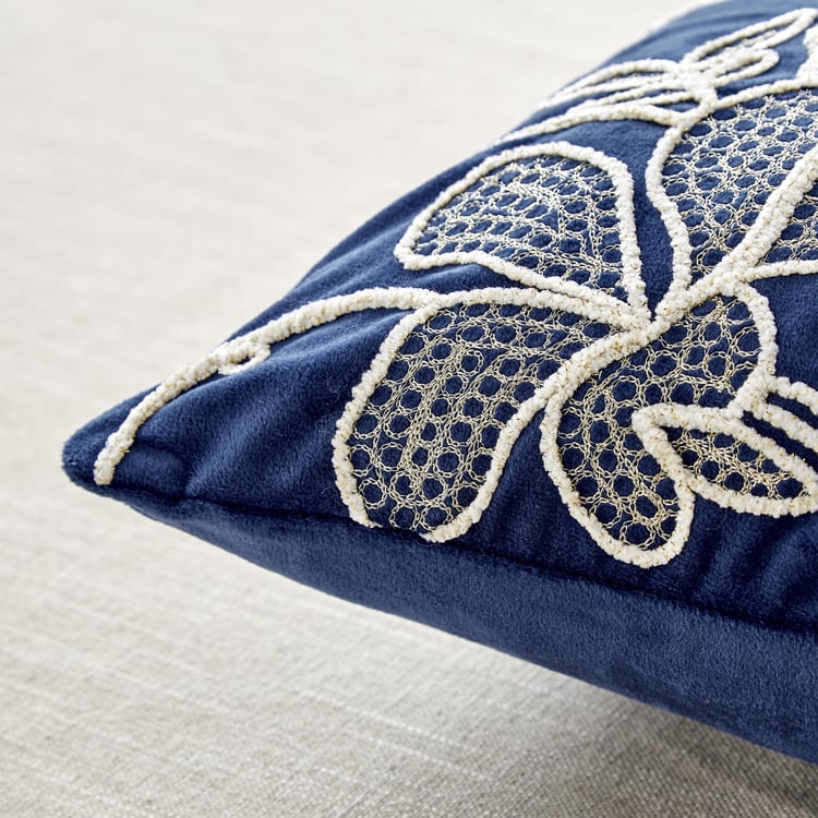 Endura Floral Embroidered Cushion Cover - 40x40cm