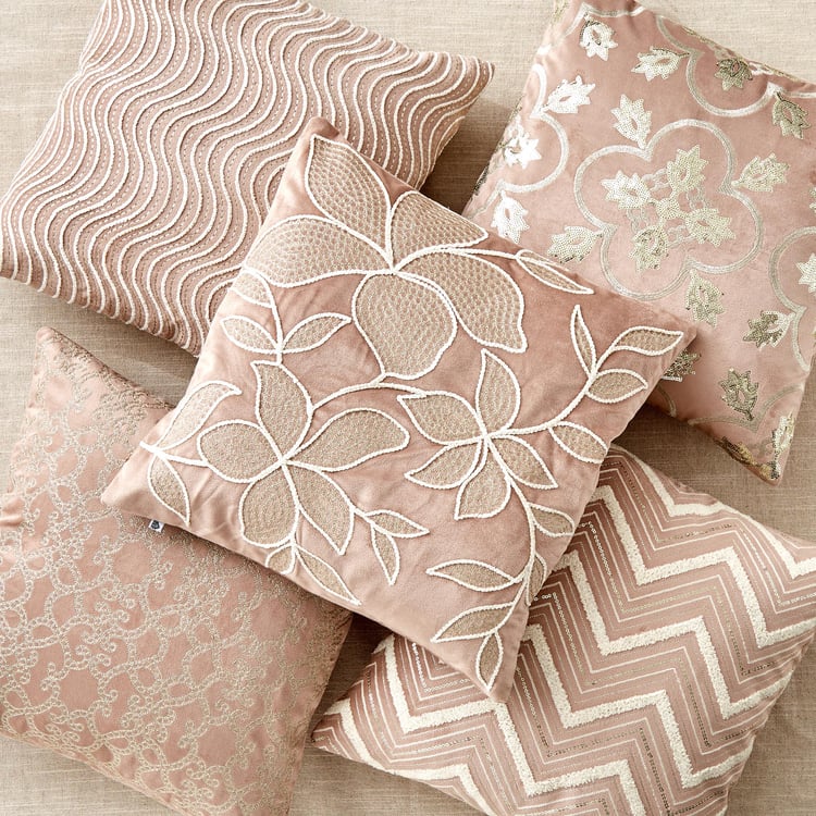 Endura Floral Embroidered Cushion Cover - 40x40cm