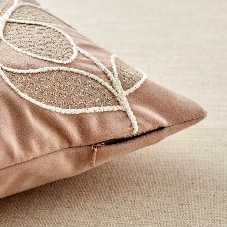Endura Floral Embroidered Cushion Cover - 40x40cm
