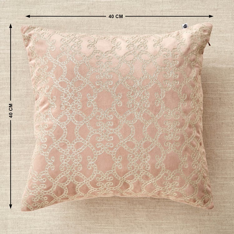 Endura Embroidered Jali Cushion Cover - 40x40cm