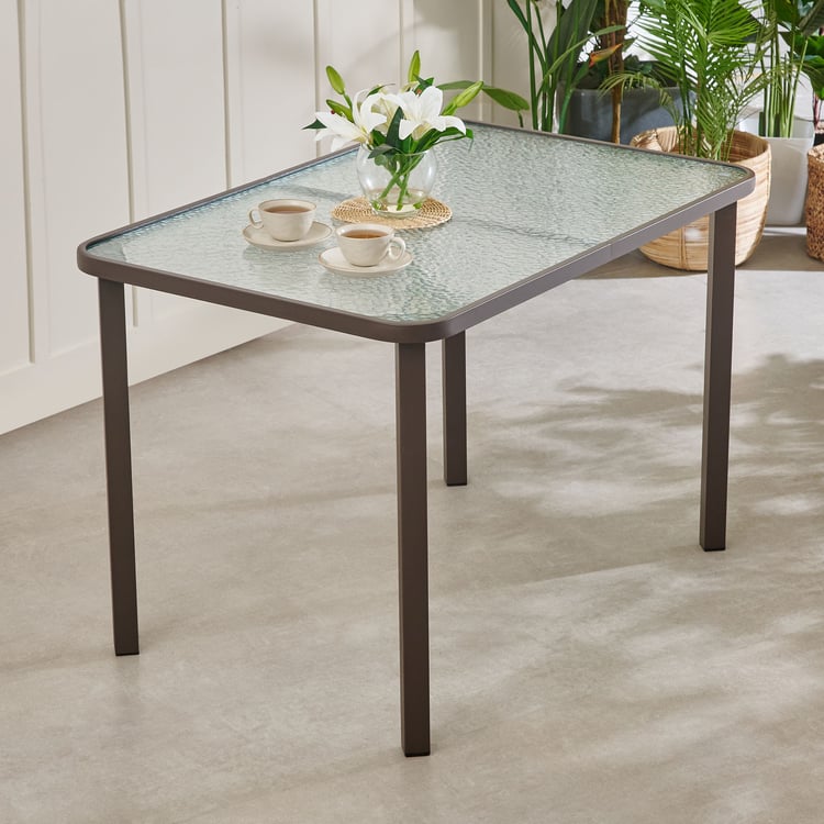 Fullerton Glass Top 4-Seater Dining Table - Brown