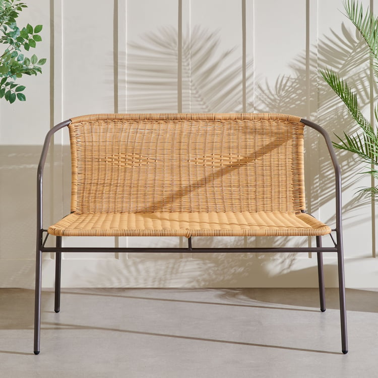 Fullerton Polyrattan 2-Seater Love Seat Chair - Brown