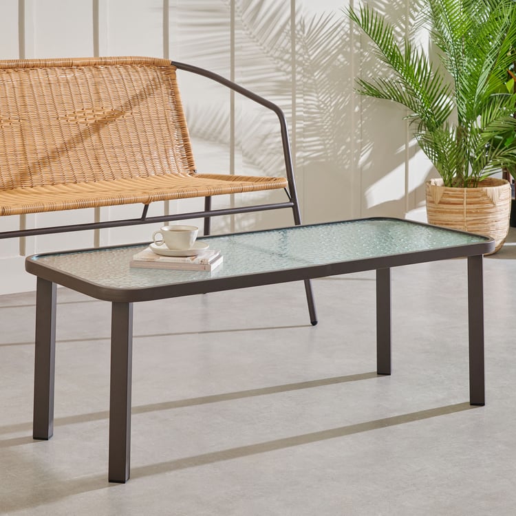 Fullerton Glass Top Coffee Table - Brown