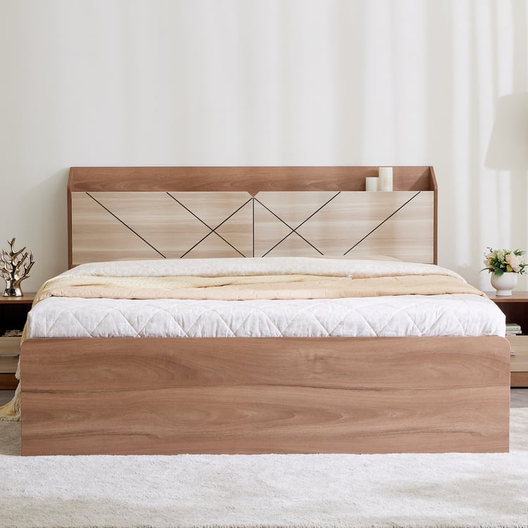 Samuel King Bed with Box Storage - Brown