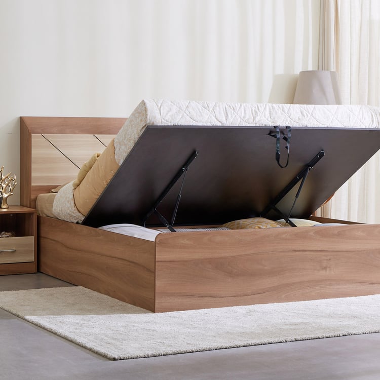 Samuel King Bed with Hydraulic Storage - Brown