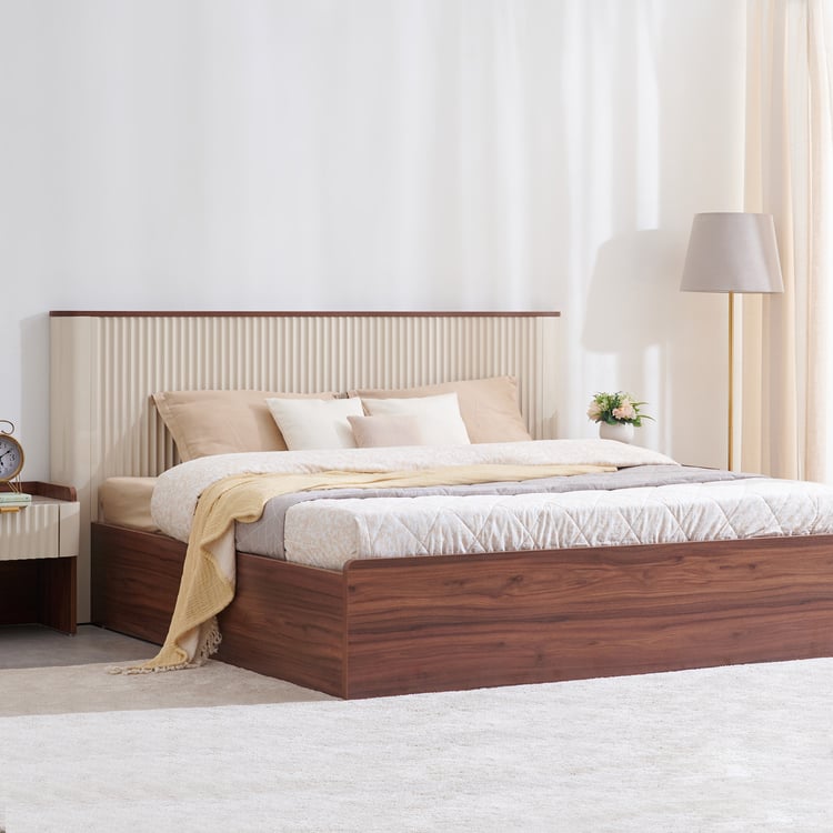 Elysium King Bed with Hydraulic Storage - Brown