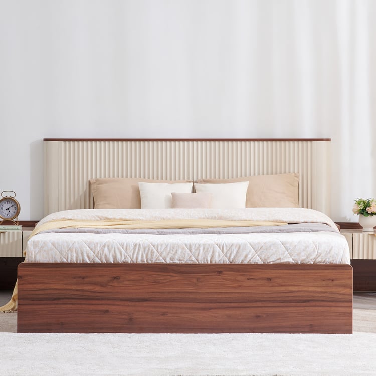 Elysium King Bed with Hydraulic Storage - Brown