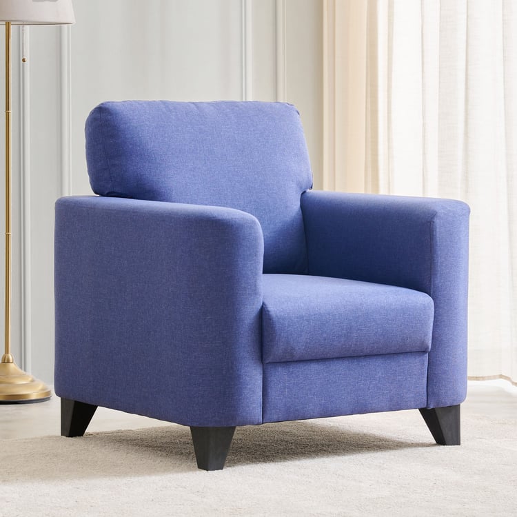 Helios Phantom Fabric 1-Seater Sofa - Blue