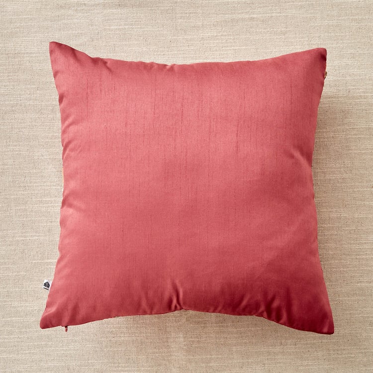 Velour Buta Embroidered Cushion Cover - 40x40cm