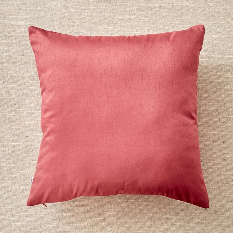 Velour Classical Floral Embroidered Cushion Cover - 40x40cm