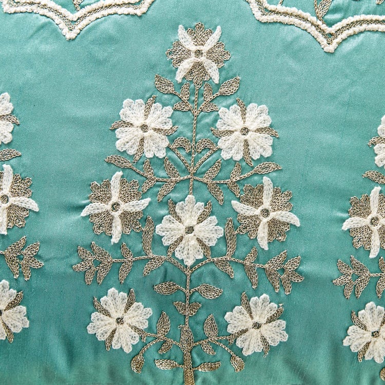 Velour Classical Embroidered Cushion Cover - 40x40cm