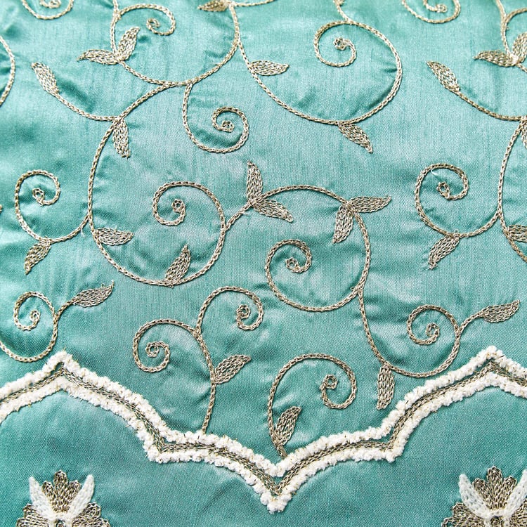 Velour Classical Embroidered Cushion Cover - 40x40cm