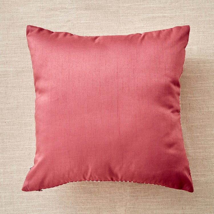 Velour Embroidered Sequin Cushion Cover - 40x40cm
