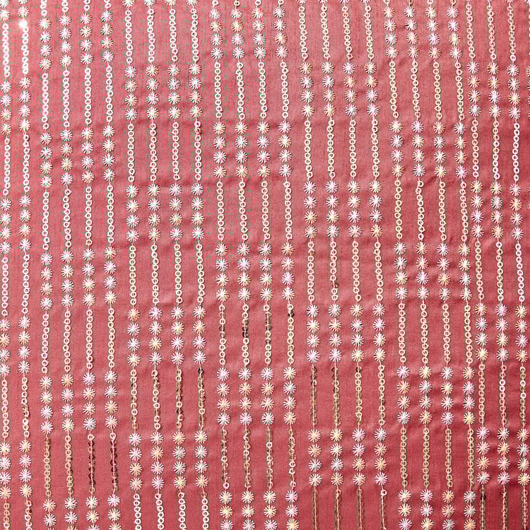 Velour Embroidered Sequin Cushion Cover - 40x40cm