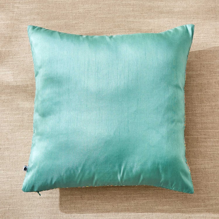 Velour Embroidered Cushion Cover - 40x40cm