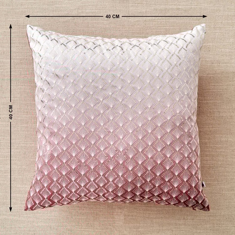 Velour Ombre Embroidered Cushion Cover - 40x40cm