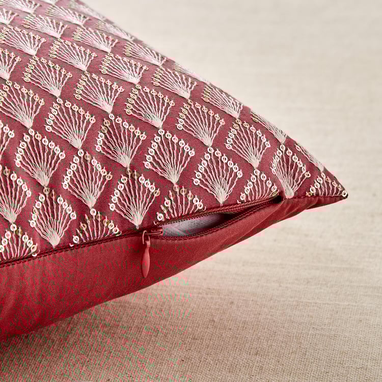 Velour Ombre Embroidered Cushion Cover - 40x40cm