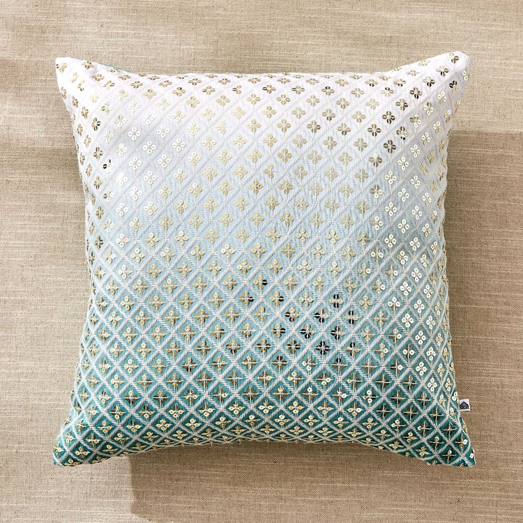 Velour Ombre Sequinned Cushion Cover - 40x40cm