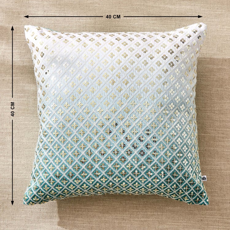 Velour Ombre Sequinned Cushion Cover - 40x40cm